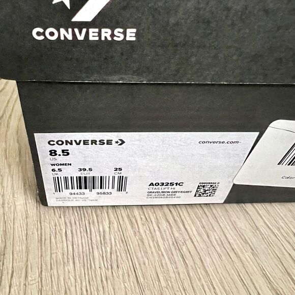 Converse-Chuck Taylor All Star Hi Lift Sneaker-GRAVEL GREY-size 8.5-NEW! - Picture 4 of 9